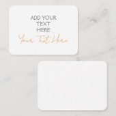 Moderne minimalistische vlakte Gepersonaliseerde t Informatiekaartje (Voorkant / Achterkant)