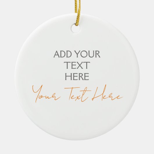 Moderne minimalistische vlakte Gepersonaliseerde t Keramisch Ornament (Voorkant)