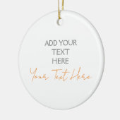 Moderne minimalistische vlakte Gepersonaliseerde t Keramisch Ornament (Links)