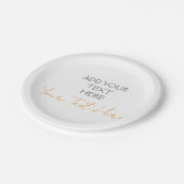 Moderne minimalistische vlakte Gepersonaliseerde t Papieren Bordje (Gekanteld)