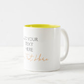 Moderne minimalistische vlakte Gepersonaliseerde t Tweekleurige Koffiemok (Voorkant rechts)