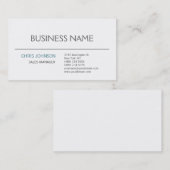 Moderne minimalistische vlakte visitekaartje (Voorkant / Achterkant)