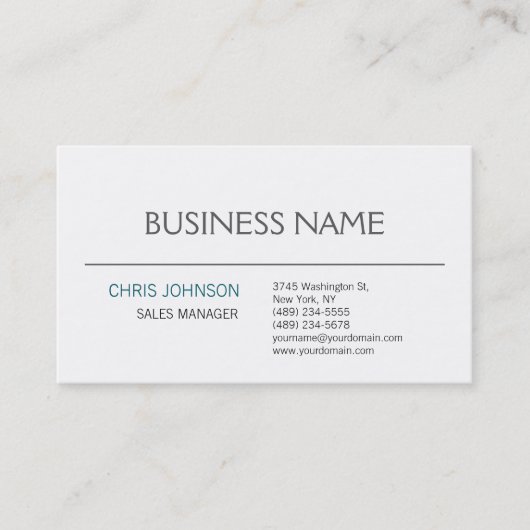 Moderne minimalistische vlakte visitekaartje (Voorkant)