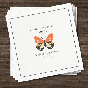 Moderne Minimalistische Vlinder Baby Shower Servet