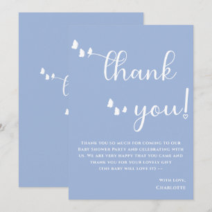 Moderne Minimalistische Vlinder Calligrafie Baby S Bedankkaart