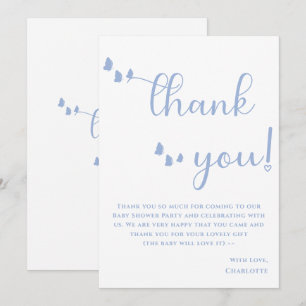 Moderne Minimalistische Vlinder Calligrafie Baby S Bedankkaart