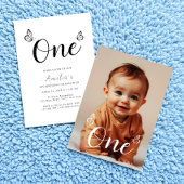 Moderne minimalistische vlinders 1e verjaardag fot kaart