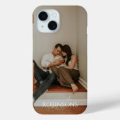 Moderne minimalistische volledige foto familienaam Case-Mate iPhone case (Achterkant)