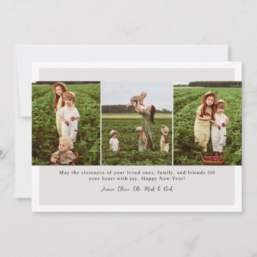 Moderne minimalistische volledige foto Gelukkig Ni Feestdagenkaart (Achterkant)
