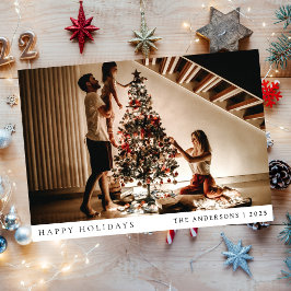 Moderne Minimalistische Volledige Foto Kerstvakant Feestdagenkaart