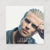 Moderne minimalistische volledige foto QR-code soc Vierkante Visitekaartje (Voorkant)