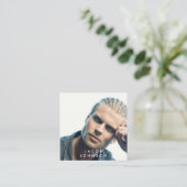 Moderne minimalistische volledige foto QR-code soc Vierkante Visitekaartje (Staand voorkant)