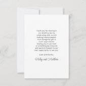 Moderne minimalistische volledige fotobruiloft Har Bedankkaart (Achterkant)