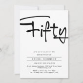 Moderne minimalistische volwassen 50e verjaardagsf kaart (Voorkant)