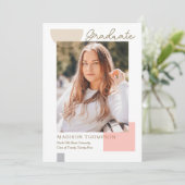 Moderne minimalistische vorm overlay foto Afstuder Aankondiging (Staand voorkant)