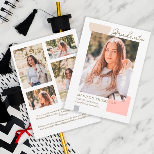 Moderne minimalistische vorm overlay foto Afstuder Aankondiging