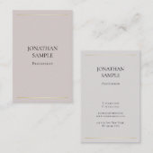 Moderne, minimalistische vormgeving elegante vormg visitekaartje (Voorkant / Achterkant)