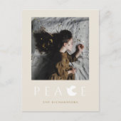 Moderne Minimalistische Vredesduif Vakantie Foto A Feestdagenkaart (Voorkant)