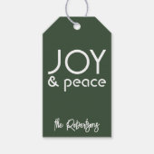 Moderne minimalistische vreugde kerstgroen cadeaulabel (Voorkant)