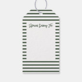 Moderne minimalistische vreugde kerstgroen cadeaulabel (Achterkant)