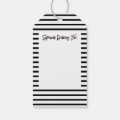 Moderne minimalistische vreugde kerstzwart cadeaulabel (Achterkant)