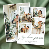 Moderne Minimalistische Vreugde Liefde Vrede 5 Fot Feestdagenkaart