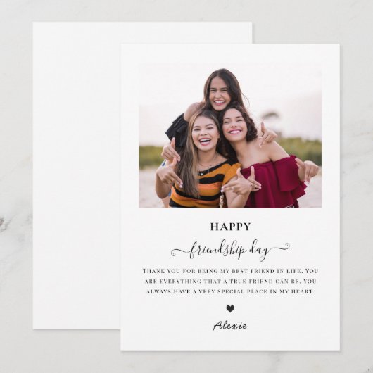 moderne, minimalistische vriendschappelijke beste  feestdagenkaart (Voorkant / Achterkant)