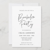 Moderne minimalistische vrijgezellenfeest kaart (Voorkant)