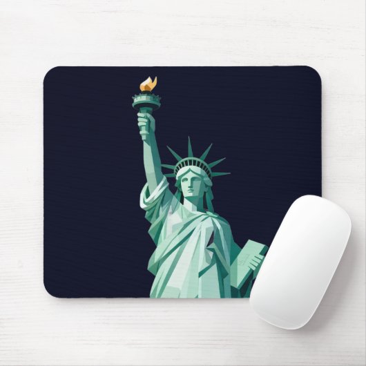 Moderne minimalistische Vrijheidsbeeld Mousepad Muismat (Met muis)