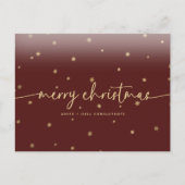 Moderne Minimalistische Vrolijk Kerst Script Zakel Briefkaart (Voorkant)