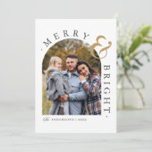 Moderne minimalistische vrolijke en heldere boog f feestdagenkaart (Staand voorkant)