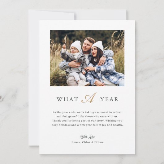 Moderne minimalistische vrolijke en heldere boog f feestdagenkaart (Achterkant)