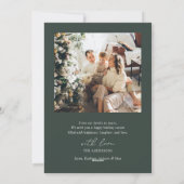 Moderne minimalistische vrolijke en heldere groene feestdagenkaart (Achterkant)