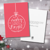Moderne minimalistische vrolijke heldere kerst feestdagenkaart