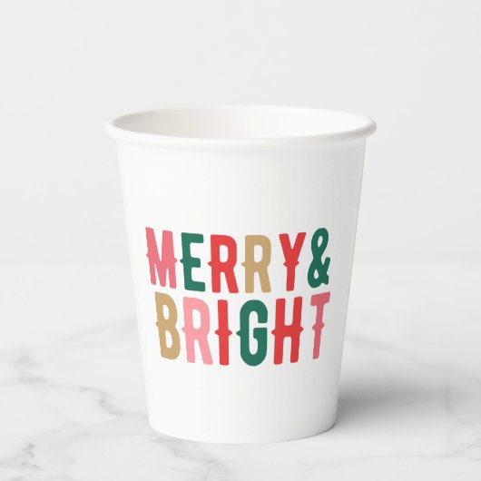 Moderne minimalistische vrolijke & heldere script papieren bekers (Achterkant)