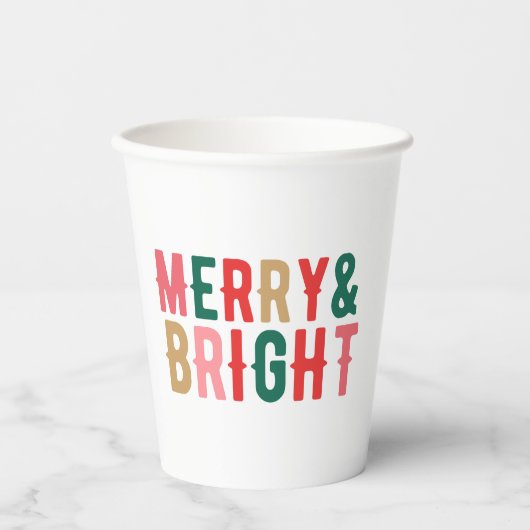 Moderne minimalistische vrolijke & heldere script papieren bekers (Voorkant)