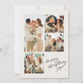 Moderne minimalistische vrolijke kerst 5-foto coll feestdagenkaart (Voorkant)