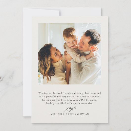 Moderne minimalistische vrolijke kerst 5-foto coll feestdagenkaart (Achterkant)