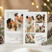 Moderne minimalistische vrolijke kerst 5-foto coll feestdagenkaart