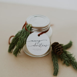 Moderne minimalistische vrolijke kerst bedankjes labels