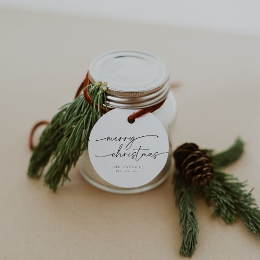 Moderne minimalistische vrolijke kerst bedankjes labels
