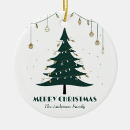 Moderne minimalistische vrolijke kerst elegant keramisch ornament