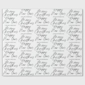 Moderne minimalistische vrolijke kerst en gelukkig cadeaupapier (Vlak)