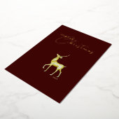 Moderne minimalistische vrolijke kerst gouden rend folie feestdagenkaart (Gedraaid)