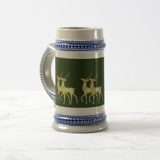 Moderne minimalistische vrolijke kerst rendieren bierpul (Voorkant links)