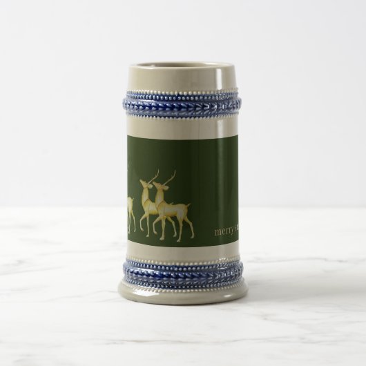 Moderne minimalistische vrolijke kerst rendieren bierpul (Center)