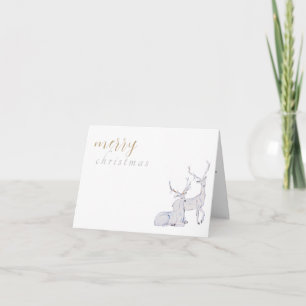 Moderne minimalistische vrolijke kerst rendieren kaart