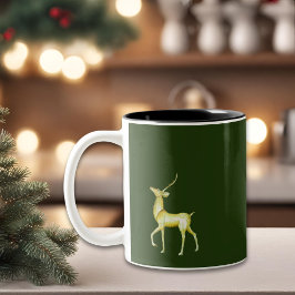 Moderne minimalistische vrolijke kerst rendieren tweekleurige koffiemok