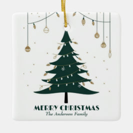 Moderne minimalistische vrolijke kerst stijlvolle keramisch ornament