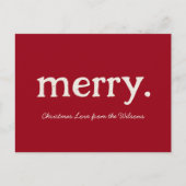 Moderne minimalistische vrolijke kerstfamilie feestdagenkaart (Voorkant)